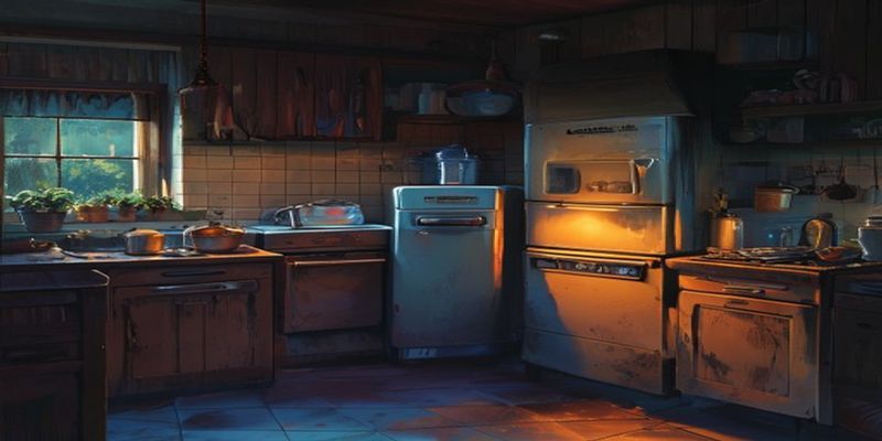 Kerosene refrigerator.