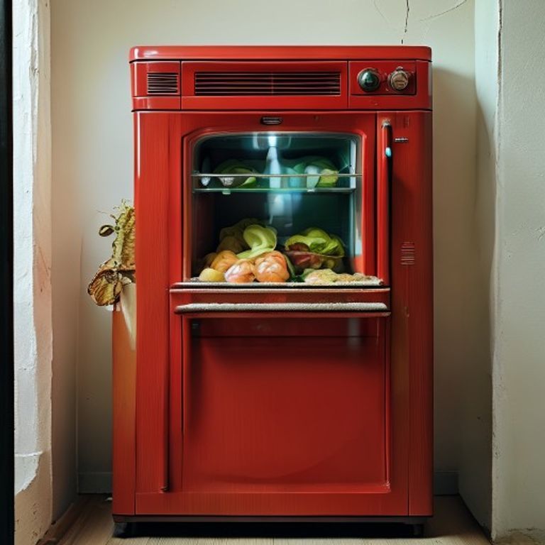 Kerosene refrigerator.